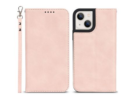 Funda PU auto-absorvido con soporte rosa por iPhone 13 6.1