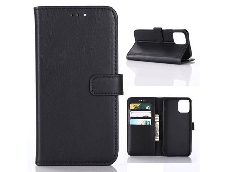 Carcasa PU crazy horse textura do vintage con apoyo negro por Apple iPhone 12 5.4