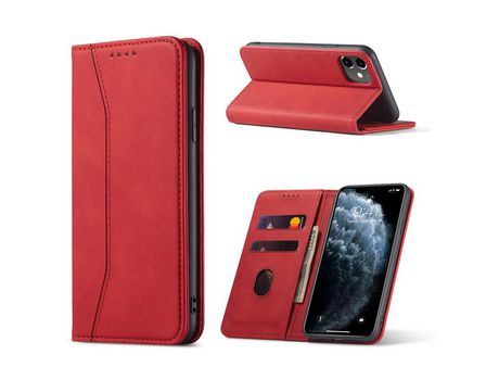 Carcasa PU auto-absorbido con apoyo rojo por Apple iPhone 12 Pro/iPhone 12