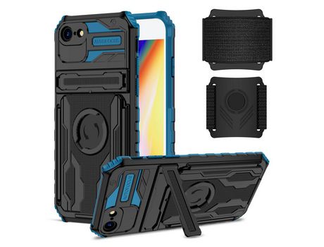 Funda TPU camada dupla con muleta azul por iPhone 7 4.7 /8 4.7 /SE (2nd Gen)
