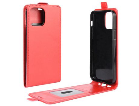 Carcasa PU caballo louco flip vertical rojo por Apple iPhone 12 Max 6.1