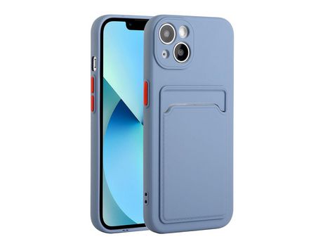 Funda TPU flexível con porta-tarjetas azul por iPhone 13 mini 5.4