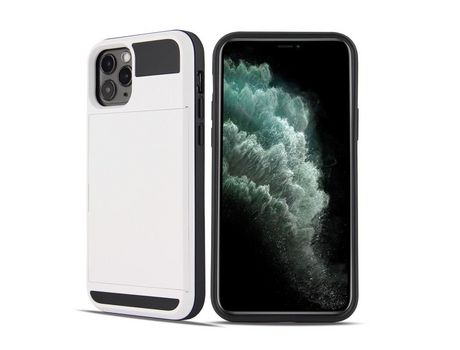Carcasa TPU deslizar con suporte por tarjeta branco por Apple iPhone 12 Pro Max 6.7