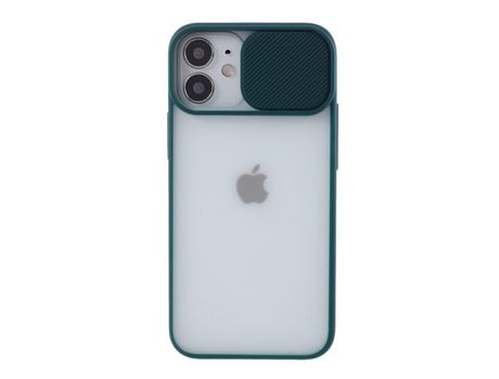 Carcasa TPU mate con cámara deslizar verde por Apple iPhone 12 Mini