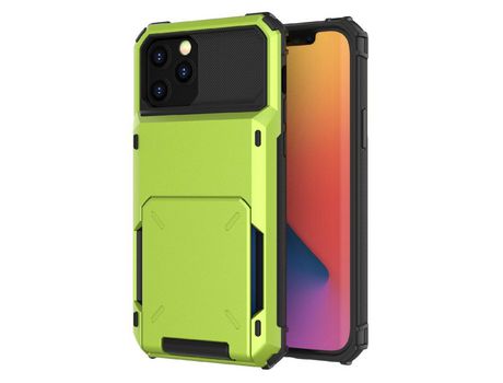 Funda TPU con porta-tarjetas con aba híbrido proteccion contra quedas verde por iPhone 13 mini 5.4