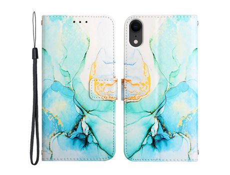 Funda PU patrón de mármol verde por iPhone XR 6.1