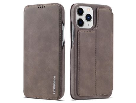Funda PU LC.IMEEKE vintage con suporte y porta tarjeta de café por iPhone 13 Pro 6.1