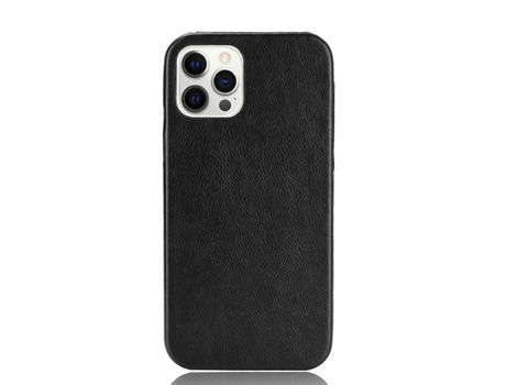 Carcasa TPU + PU piel de lichi saburral negro por Apple iPhone 12 Pro/iPhone 12