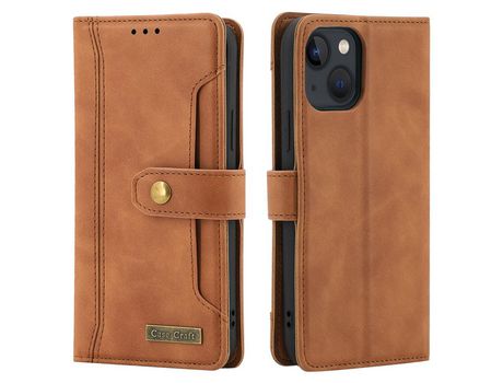 Funda PU con suporte por tarjeta marrón por iPhone 13 mini 5.4