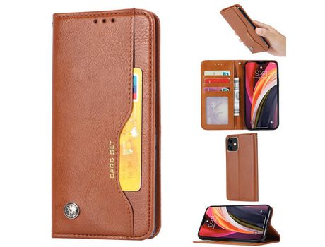 Carcasa PU clássico auto-absorvida con apoyo marrom por Apple iPhone 12 Max/Pro 6.1