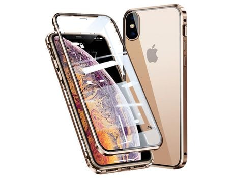 Carcasa de metal caixilho de montagen de revestimento magnético completo ouro por Apple iPhone X/XS 5.8