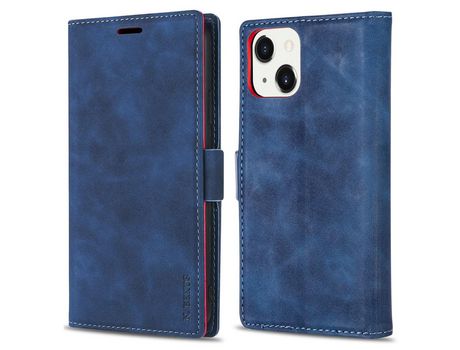 Funda PU + TPU N.BEKUS Cerrar magnético a prueba de choques con fundo azul por iPhone 13 6.1