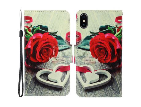 Funda PU con suporte magnético rosa por iPhone X/XS 5.8