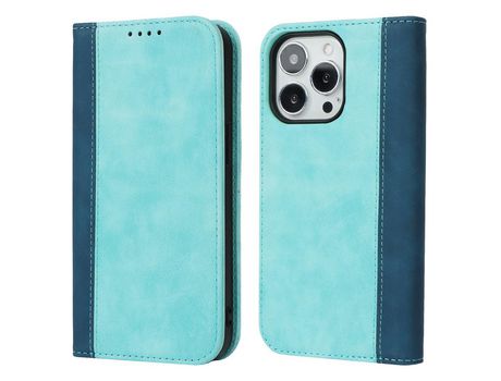 Funda PU + TPU auto-absorvido emenda azul claro/azul escuro de duas cores por iPhone 13 Pro 6.1
