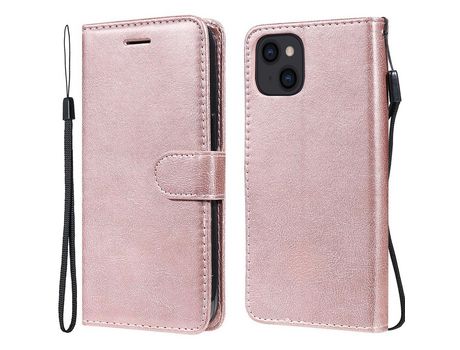 Funda PU + TPU con porta-tarjetas y bandolera en ouro rosa por iPhone 13 6.1