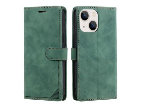 Funda PU + TPU varredura anti-roubo con suporte verde por iPhone 13 mini 5.4