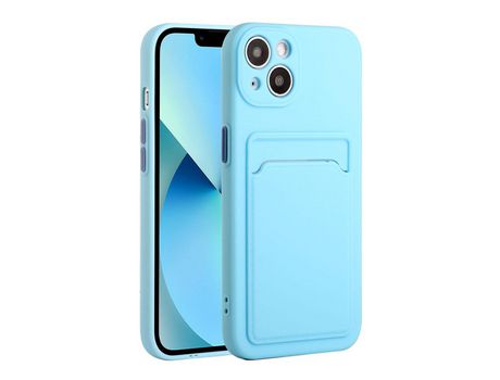 Funda TPU flexível con porta-tarjetas azul claro por iPhone 13 mini 5.4