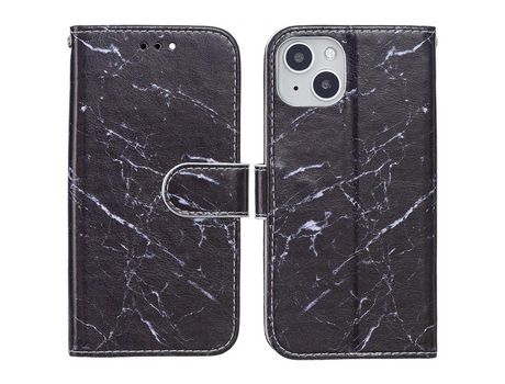 Funda PU + TPU Cerrar magnético a prueba de choques mármol negro por iPhone 13 mini 5.4