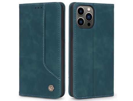 Funda PU absorción magnética con soporte azul por iPhone 13 Pro 6.1