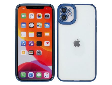 Funda TPU proteccion da lente da câmera recorte preciso galvanoplastia azul por iPhone 12 6.1