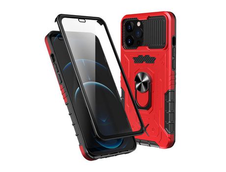 Funda TPU versátil híbrido con suporte rojo por iPhone 13 Pro Max 6.7