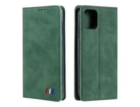 Funda PU + TPU verde auto-absorvido por iPhone 13 mini 5.4