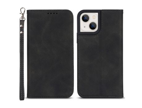 Funda PU auto-absorvido con soporte negro por iPhone 13 6.1