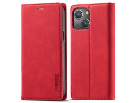 Funda PU + TPU LC.IMEEKE rojo por iPhone 13 6.1
