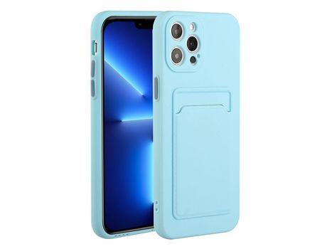 Funda TPU con um único poseedor de tarjeta azul claro por iPhone 13 Pro 6.1