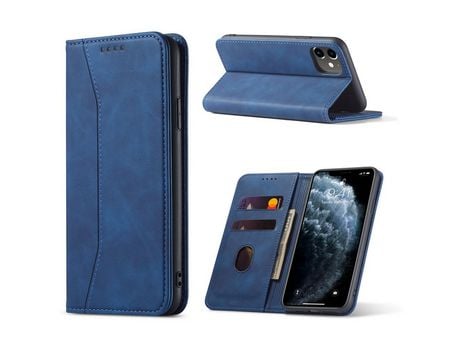 Carcasa PU auto-absorbido con apoyo azul por Apple iPhone 12 Pro/iPhone 12