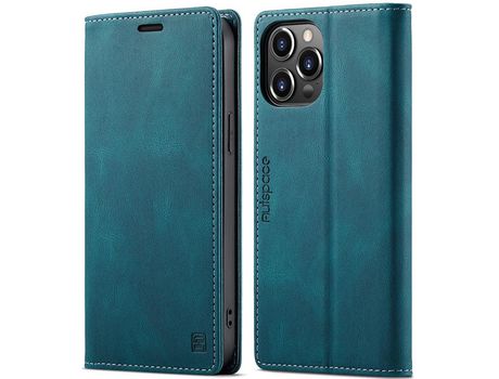 Funda PU + TPU retro fosco con cuadra RFID y fundo magnético azul por iPhone 13 Pro Max 6.7