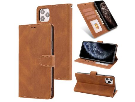 Carcasa PU estilo classico con apoyo marrom por Apple iPhone 12 Max/iPhone 12 Pro 6.1