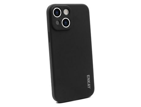 Funda silicone ENKAY abertura precisa del furo anti-queda negro por iPhone 13 6.1