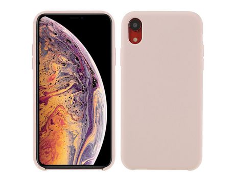 Funda silicone sólido sedoso rosa por iPhone XR 6.1