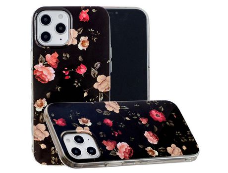 Carcasa TPU con patrón noctilucenty flor rosa por Apple iPhone 12 Pro Max 6.7