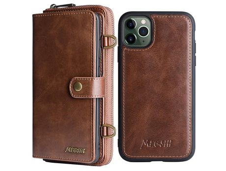 Funda PU magnético a prueba de choques marrón por iPhone 11 Pro Max 6.5