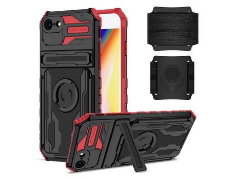 Funda TPU camada dupla con muleta rojo por iPhone 7 4.7 /8 4.7 /SE (2nd Gen)