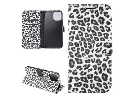 Carcasa PU patrón de leopardo branco por Apple iPhone 12 Max/12 Pro 6.1
