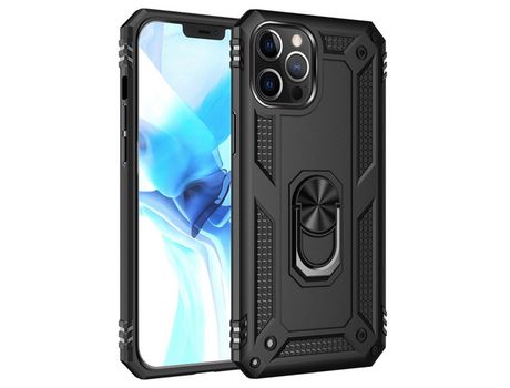 Carcasa TPU combinación de armadura con muleta negro por Apple iPhone 12 Pro Max