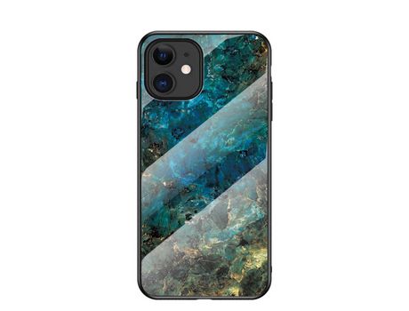 Carcasa TPU textura de mármol híbrido esmeralda por Apple iPhone 12 5.4