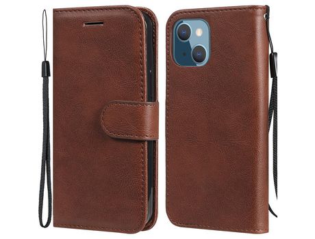 Funda PU + TPU con suporte cor marrón por iPhone 13 mini 5.4