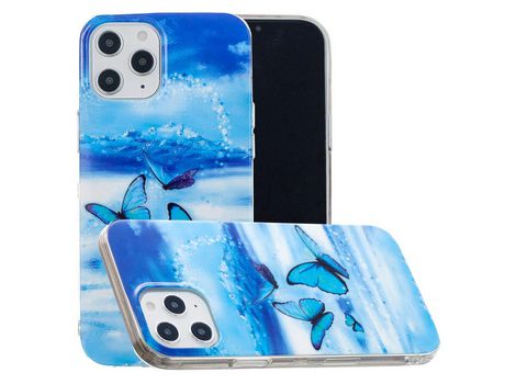 Carcasa TPU con patrón noctilucente polillas azuis por Apple iPhone 12 Pro Max 6.7