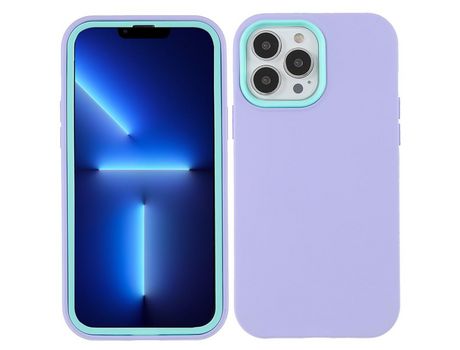 Funda TPU emborrachado anti-impresión digital azul/púrpura por iPhone 13 Pro 6.1