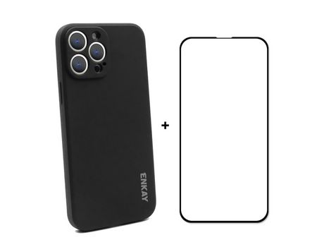 Funda silicone ENKAY negro Anti-lágrimas por iPhone 13 Pro 6.1