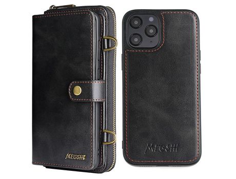 Funda PU Anti-lágrimas magnético a prueba de choques negro por iPhone 12 Pro/12 6.1