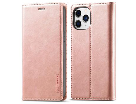 Funda PU + TPU LC.IMEEKE auto-absorvido con suporte de ouro rosa por iPhone 13 Pro Max 6.7