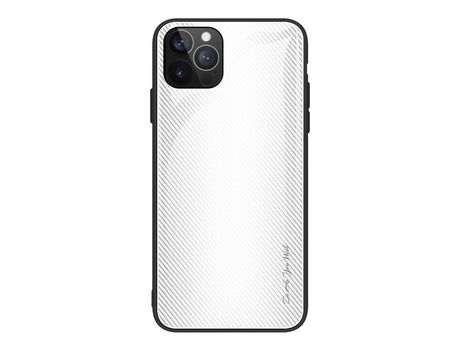 Funda TPU textura de fibra de carbono prata híbrida por iPhone 13 Pro 6.1