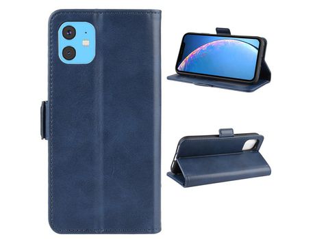 Carcasa PU + TPU con suporte azul oscuro por Apple iPhone XR 6.1 pouces (2019)