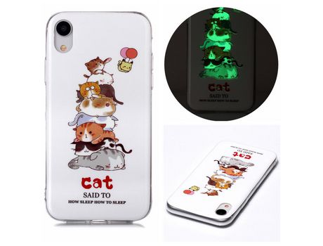 Carcasa TPU noctilucente flexible gatos por Apple iPhone XR 6.1