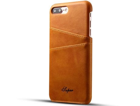 Funda TPU + PU con slots de tarjeta caqui por iPhone 8 Plus 5.5 inch/7 Plus 5.5 inch